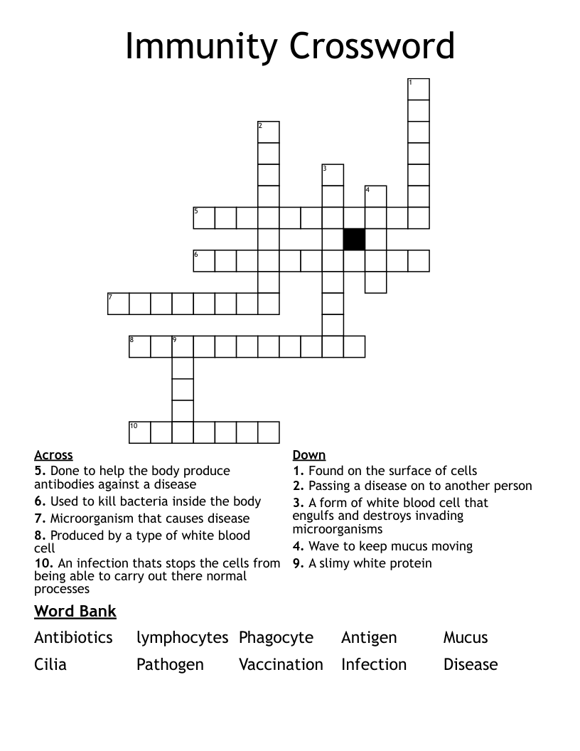 Immunity Crossword