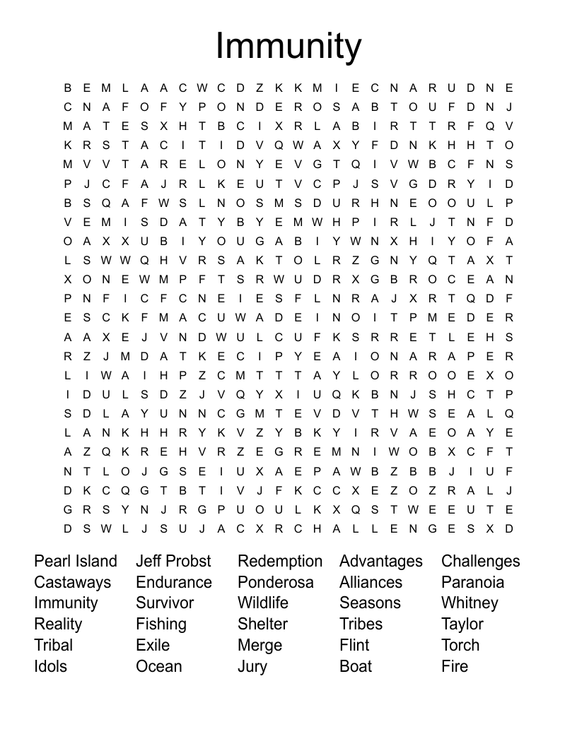 Immunity  Word Search