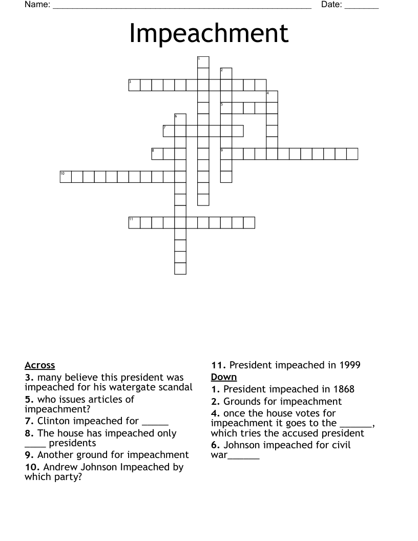 Impeachment Crossword
