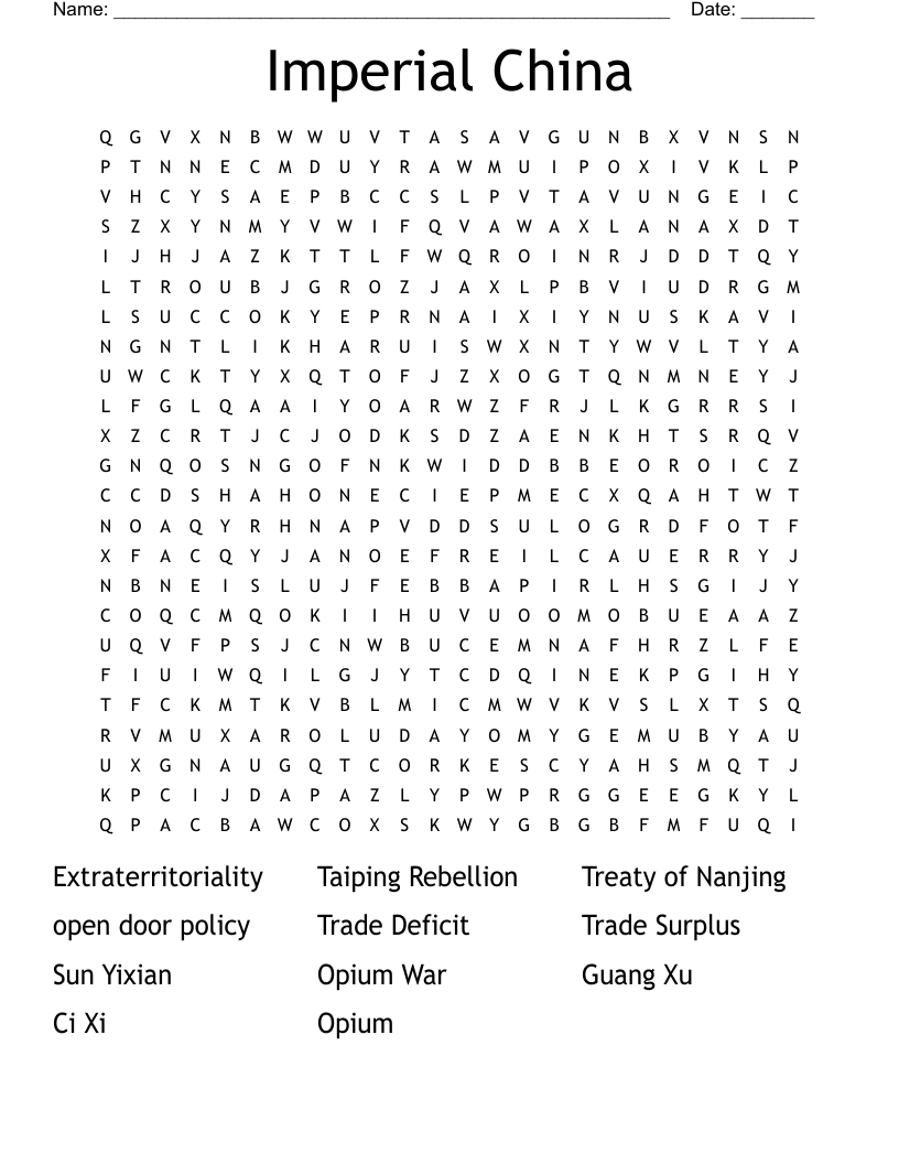 Imperial China Word Search