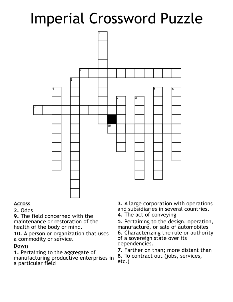 Imperial Crossword Puzzle