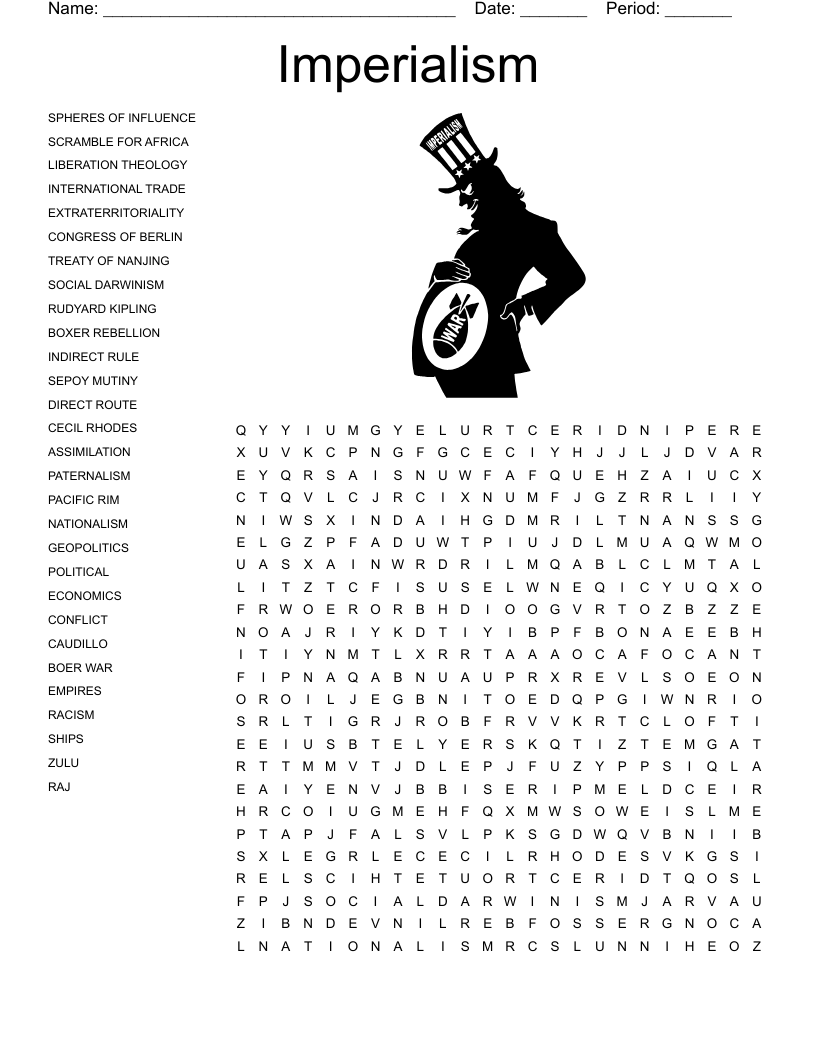 Imperialism Word Search