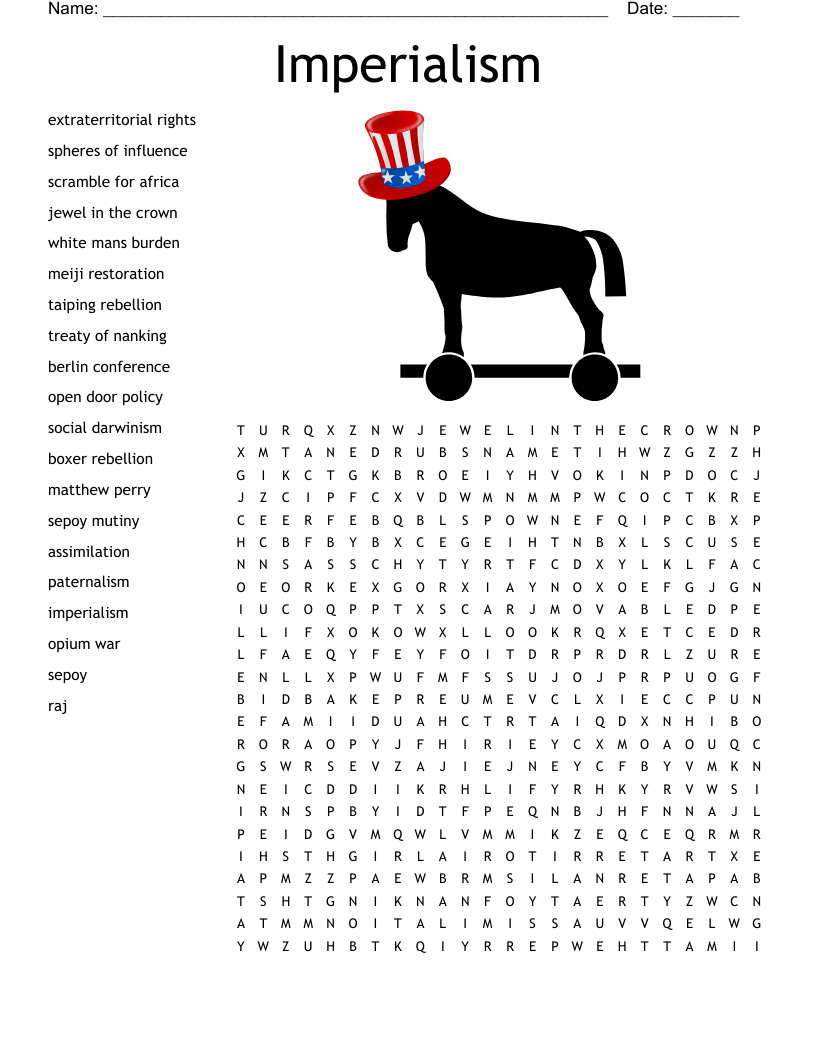 Imperialism Word Search