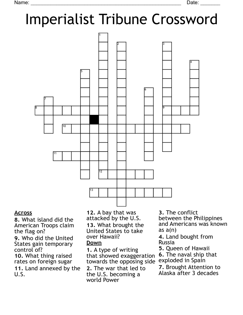 Imperialist Tribune Crossword