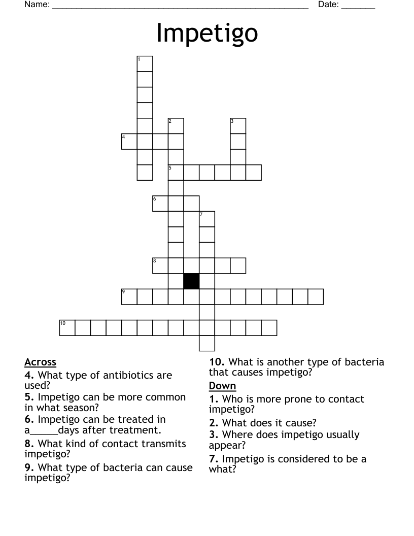 Impetigo Crossword