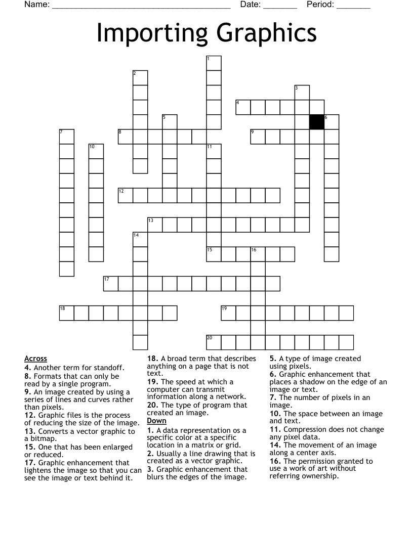 Importing Graphics Crossword