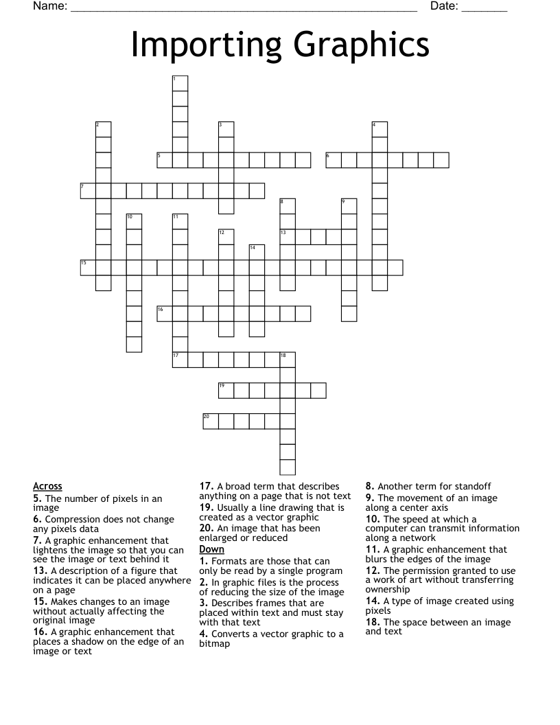 Importing Graphics Crossword