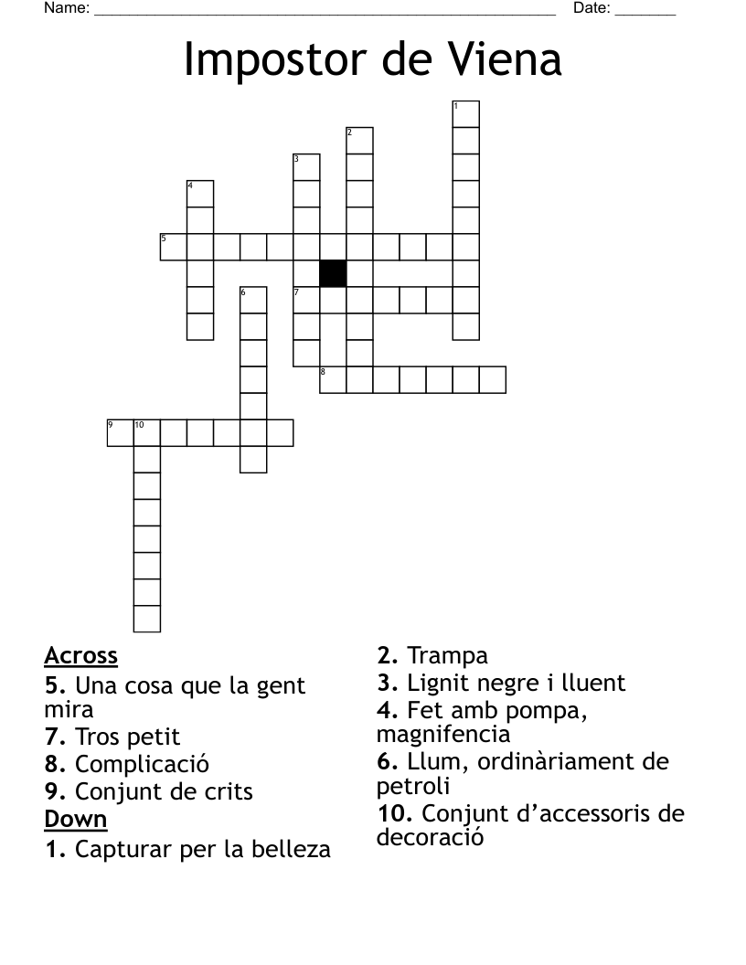 Impostor de Viena Crossword