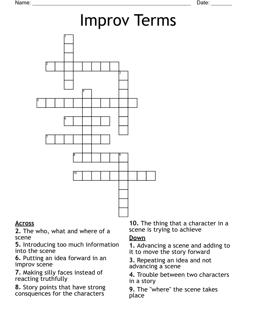 Improv Terms Crossword