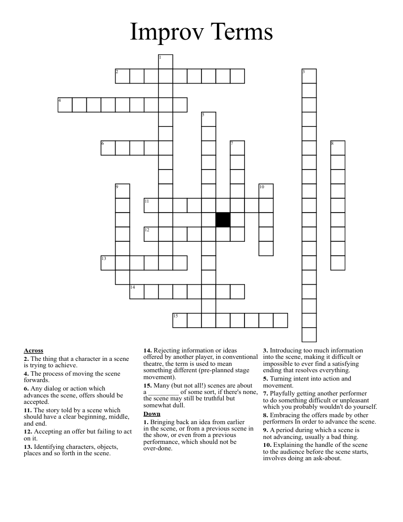 Improv Terms Crossword
