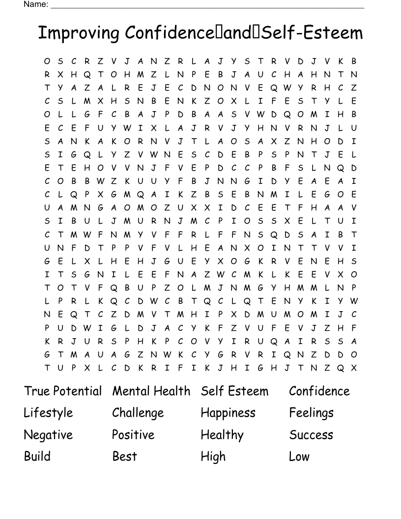 Improving ConfidenceandSelf-Esteem Word Search