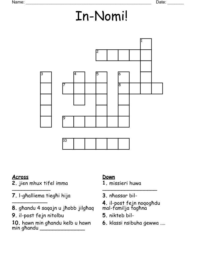 In-Nomi!  Crossword