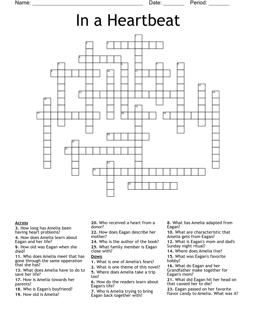 In a Heartbeat Crossword
