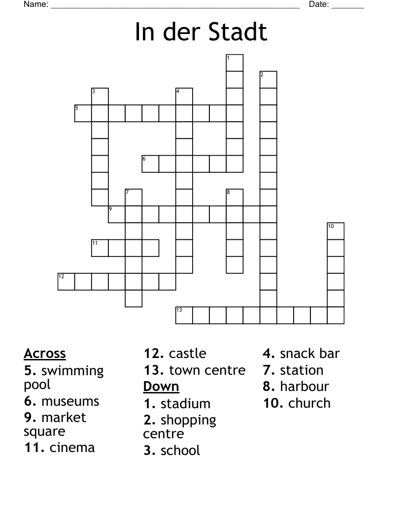 In der Stadt Crossword