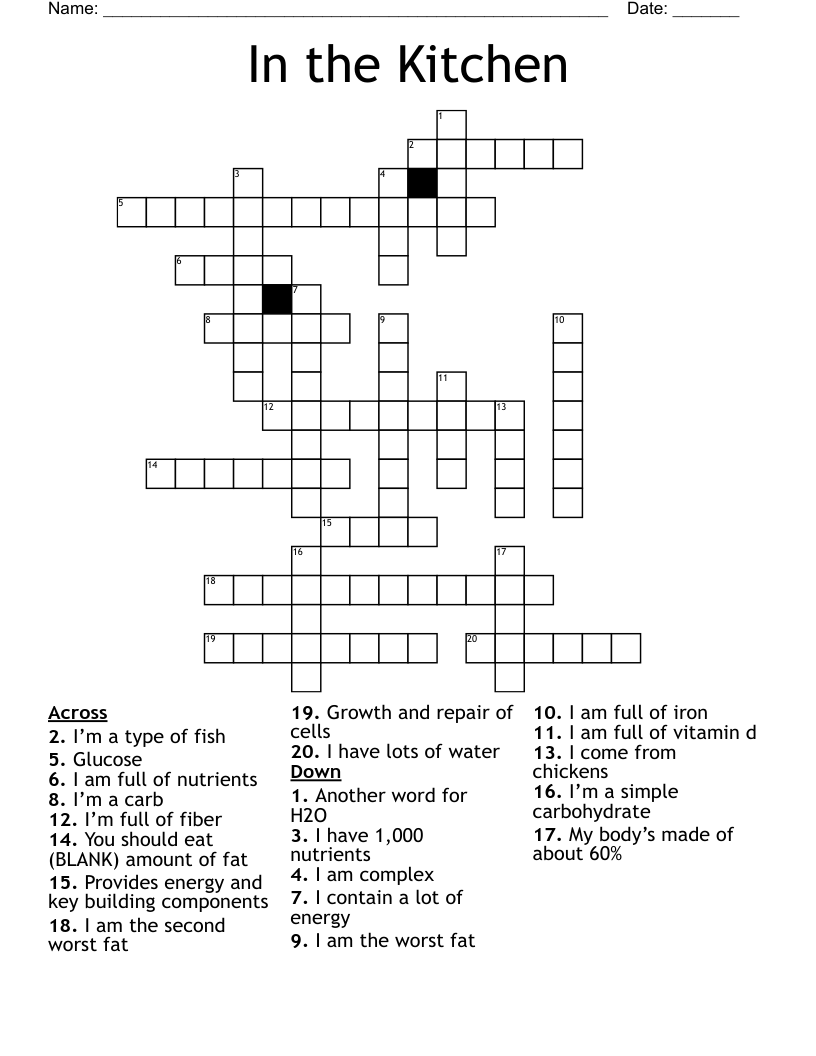 In the Kitchen  Crossword