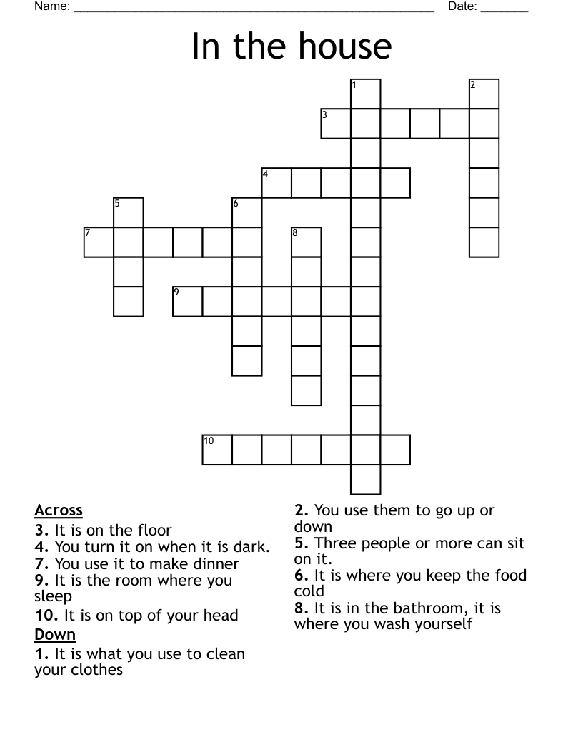 In the house Crossword