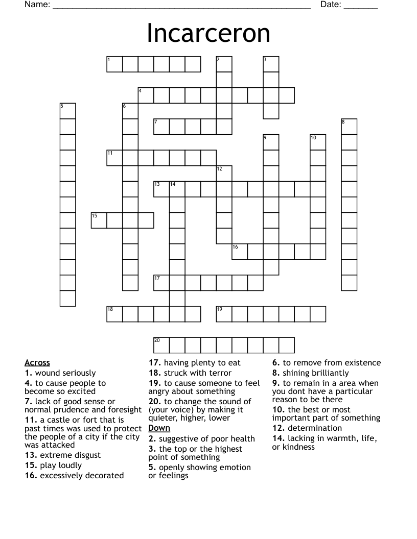 Incarceron Crossword