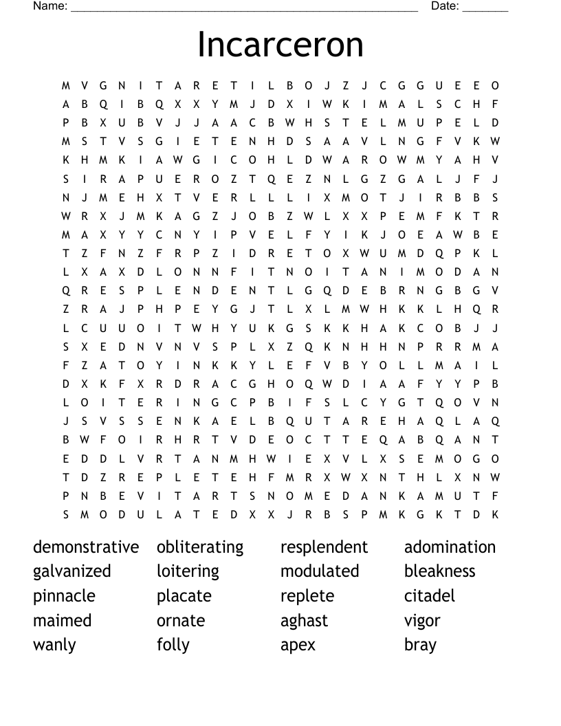 Incarceron Word Search
