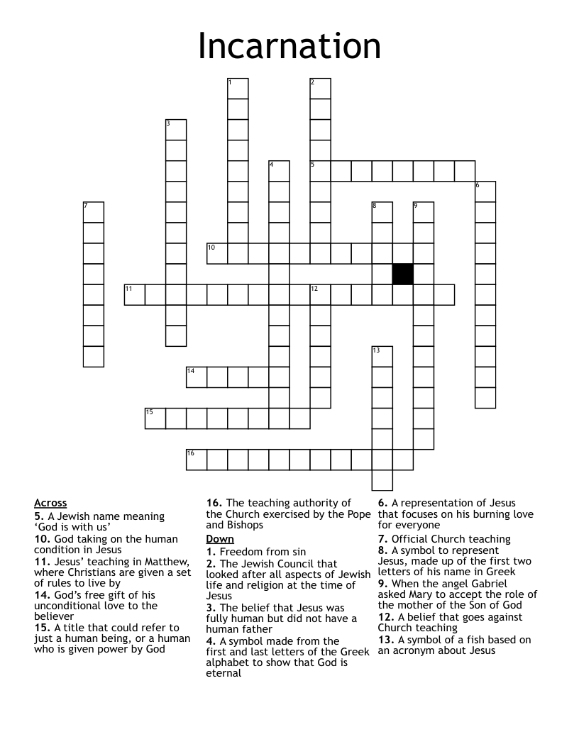 Incarnation Crossword