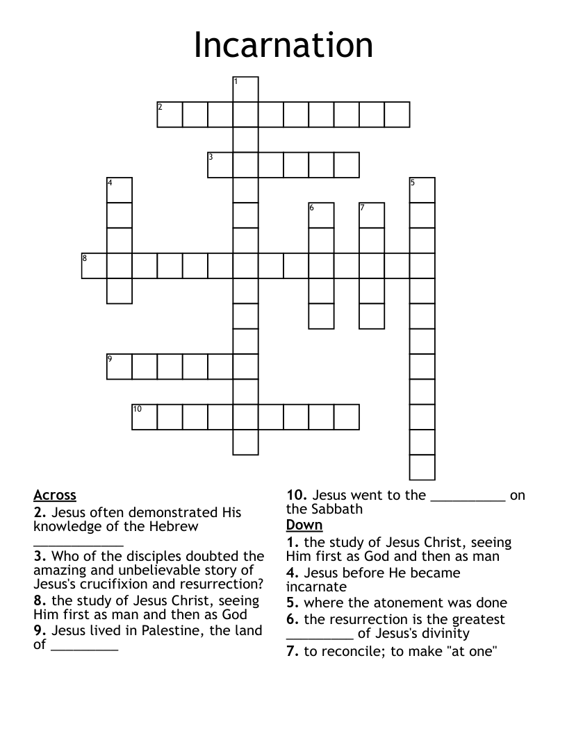 Incarnation Crossword