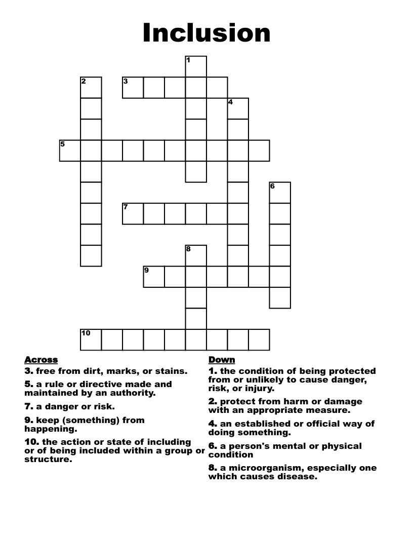 Inclusion Crossword