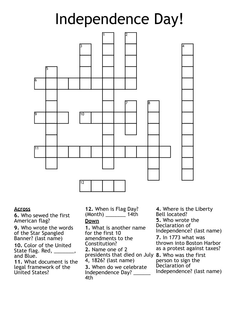 Independence Day! Crossword