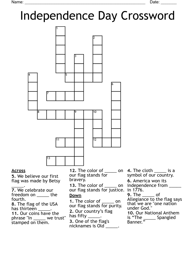 Independence Day Crossword