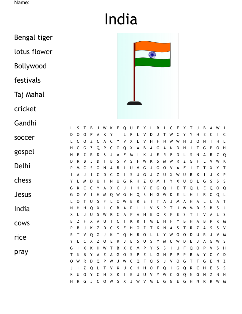 India Word Search