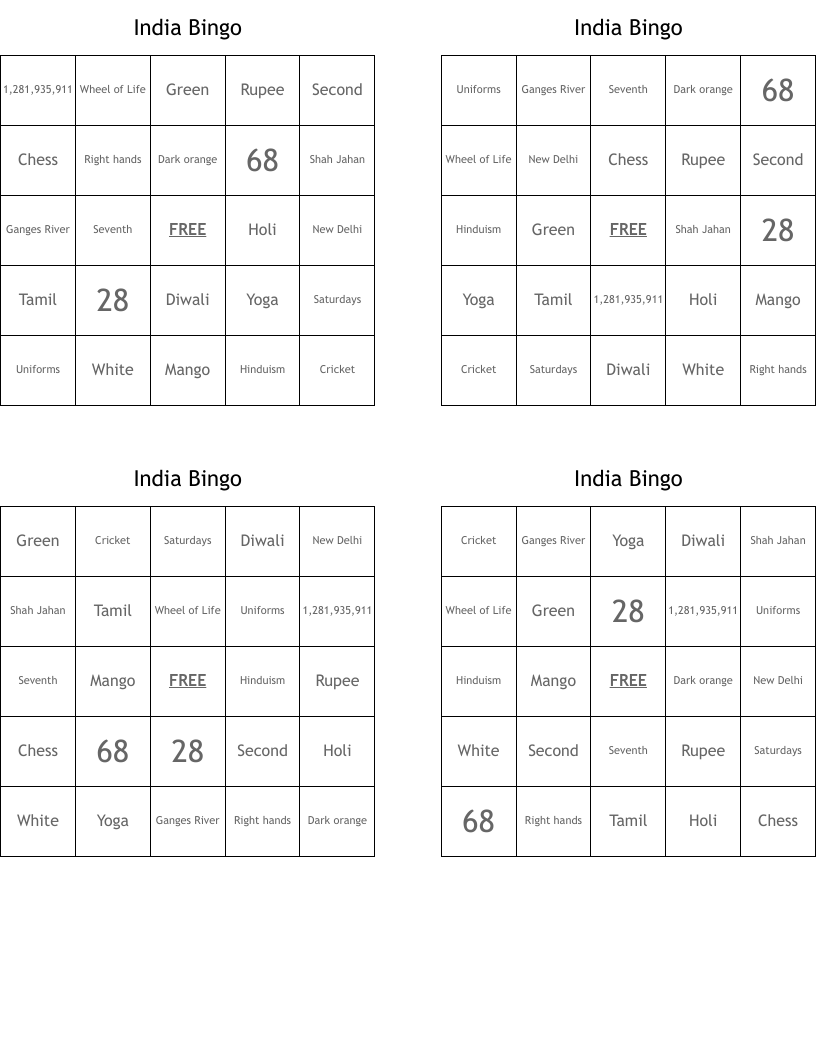 India Bingo