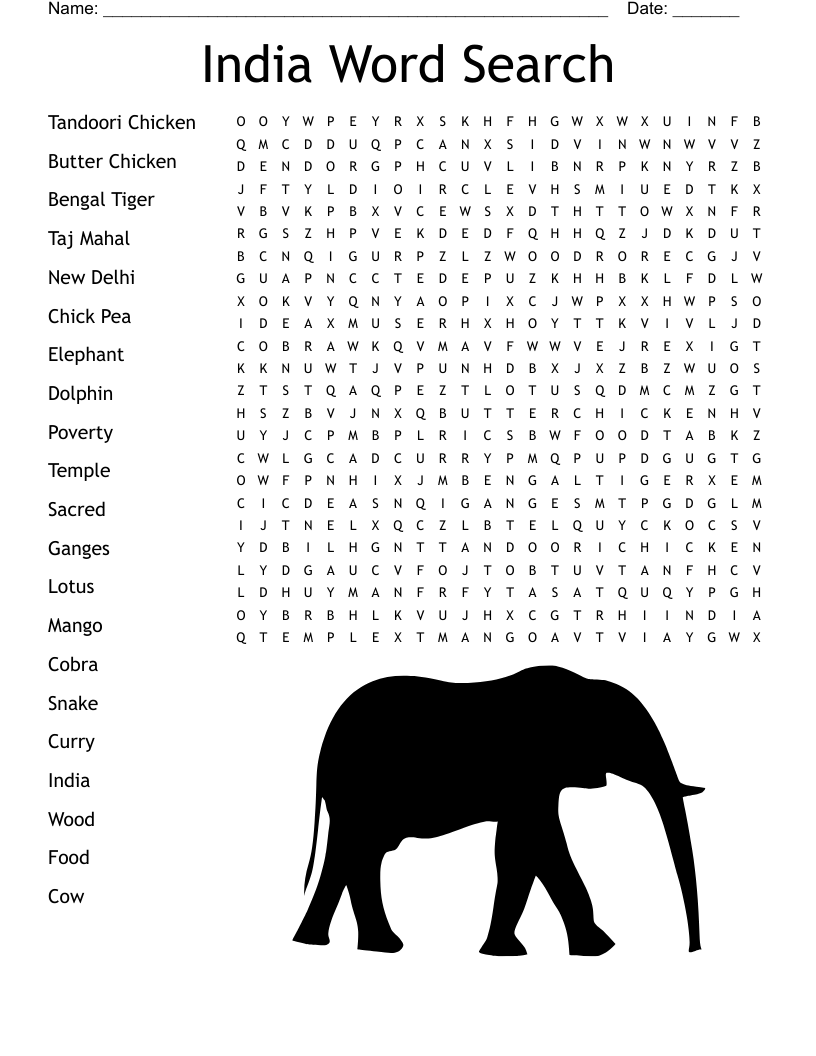 India Word Search