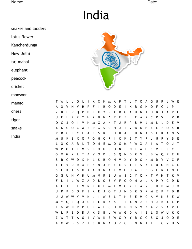 India  Word Search