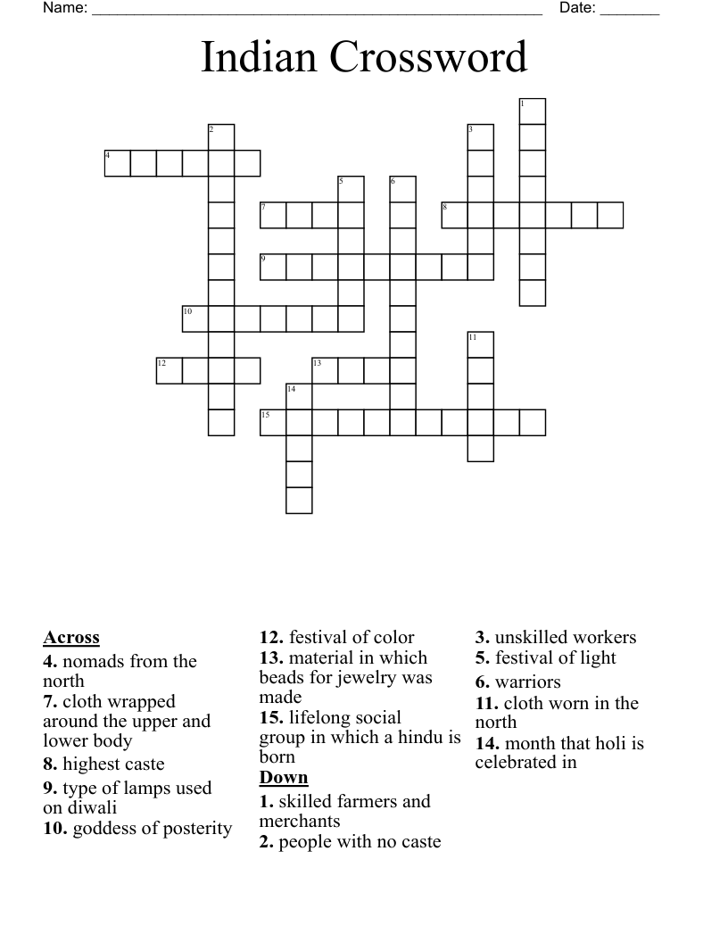 Indian Crossword