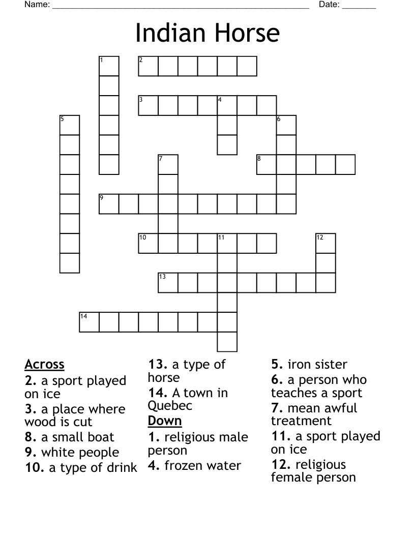 Indian Horse Crossword