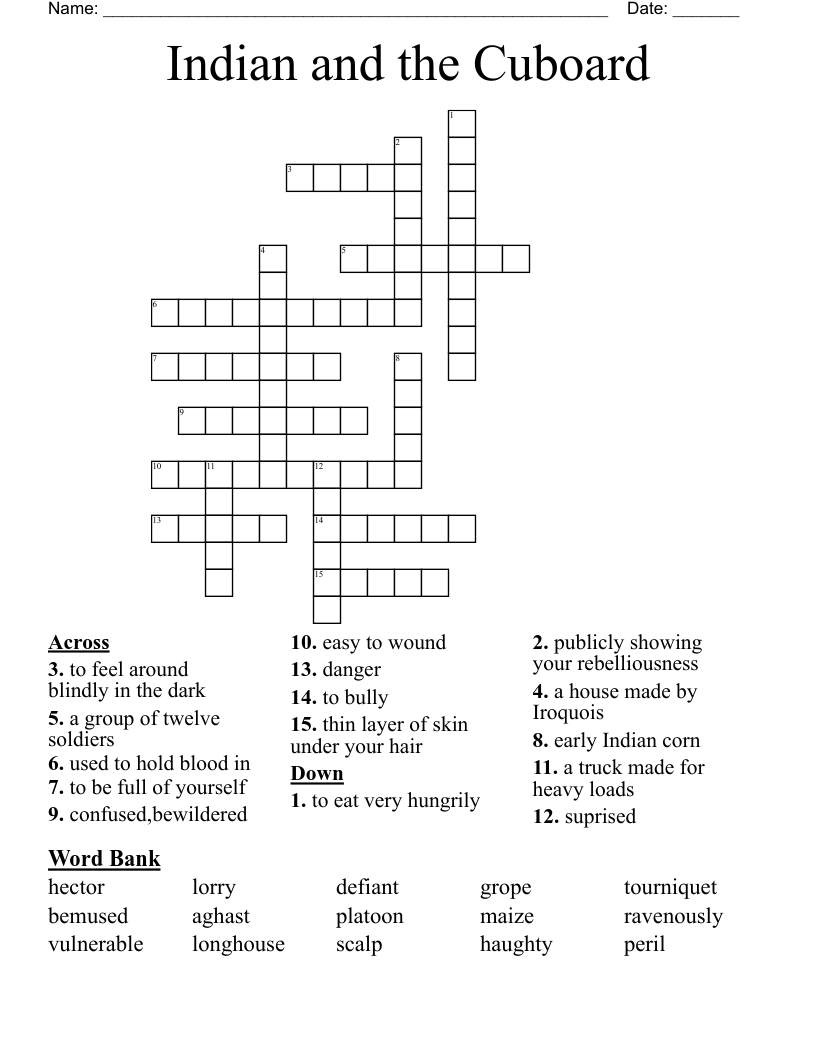Indian and the Cuboard Crossword