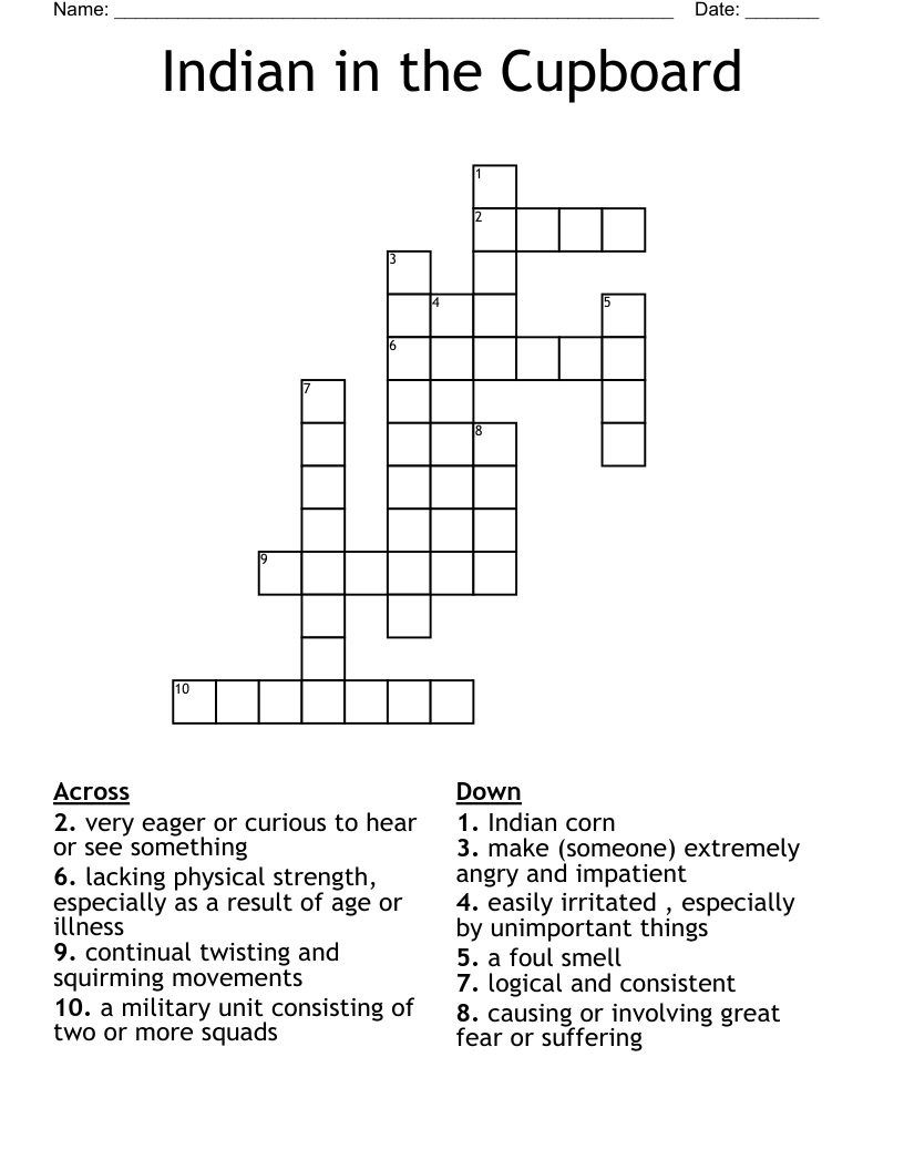 Indian in the Cupboard Crossword