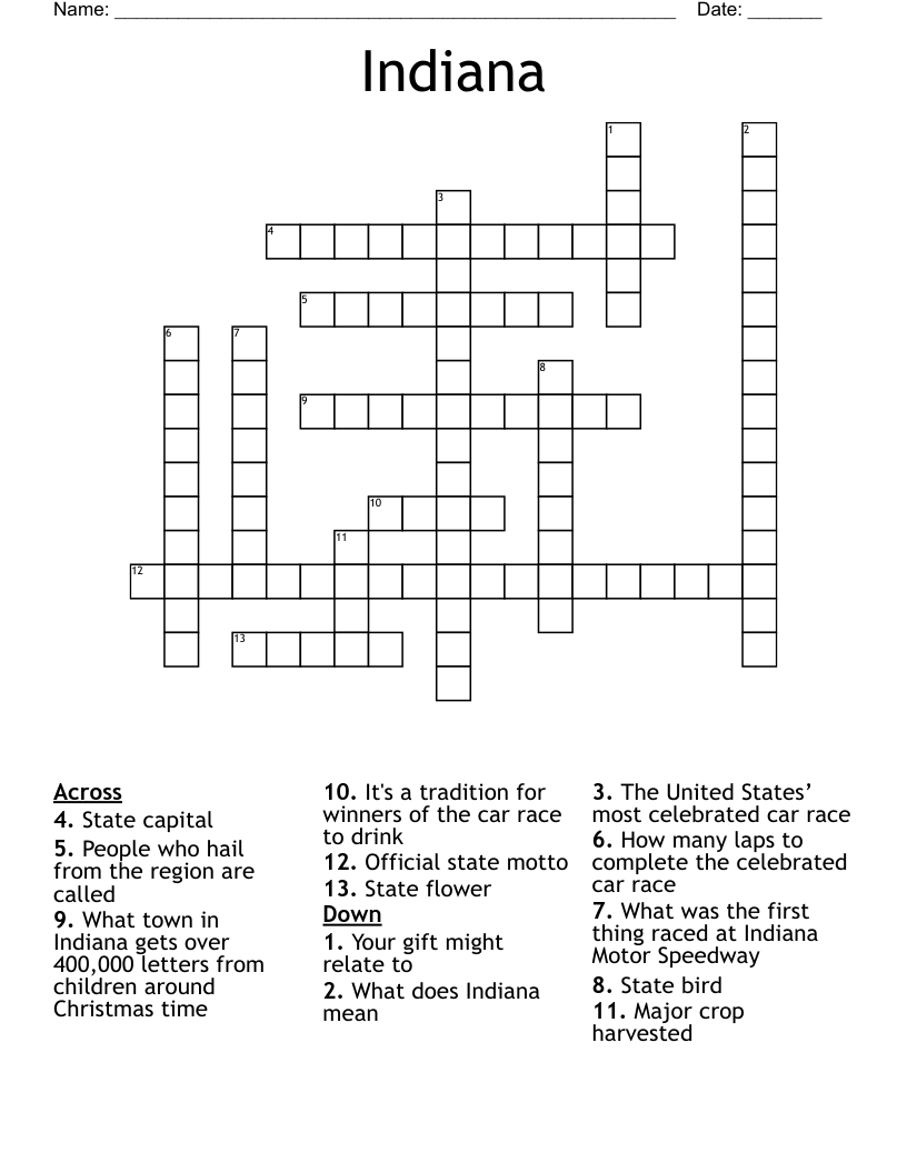 Indiana Crossword