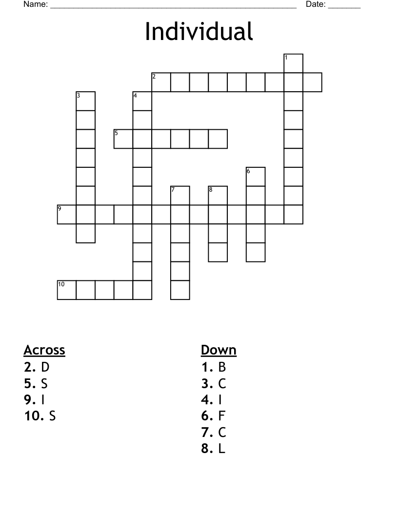 Individual Crossword