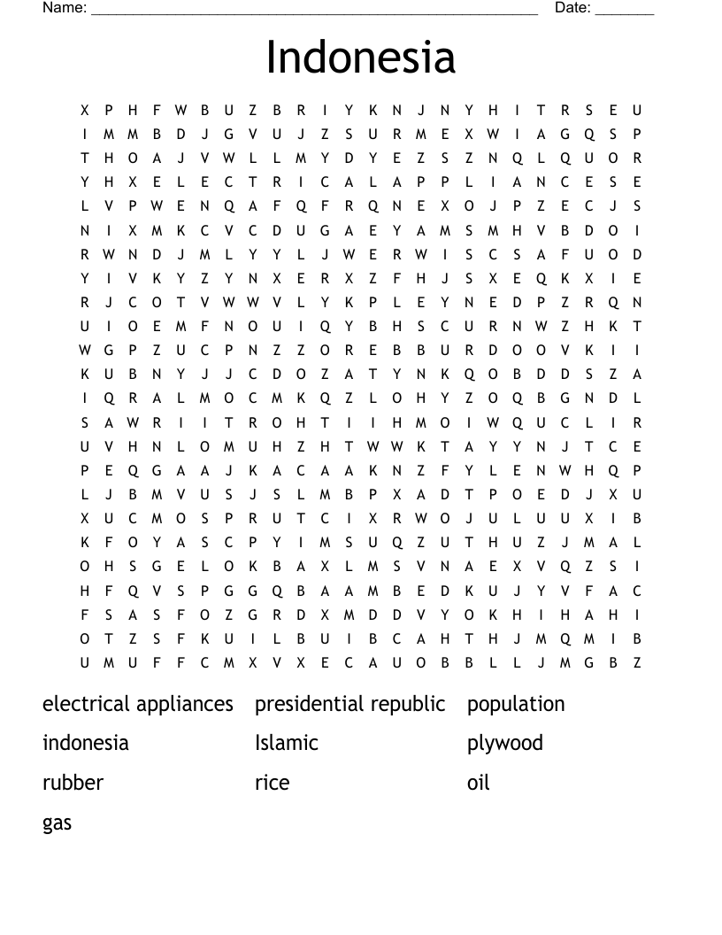 Indonesia Word Search