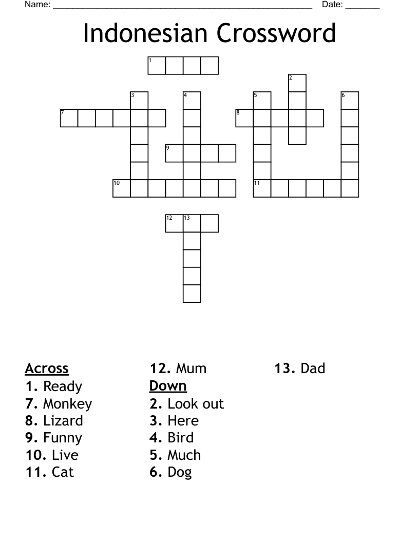 Indonesian Crossword