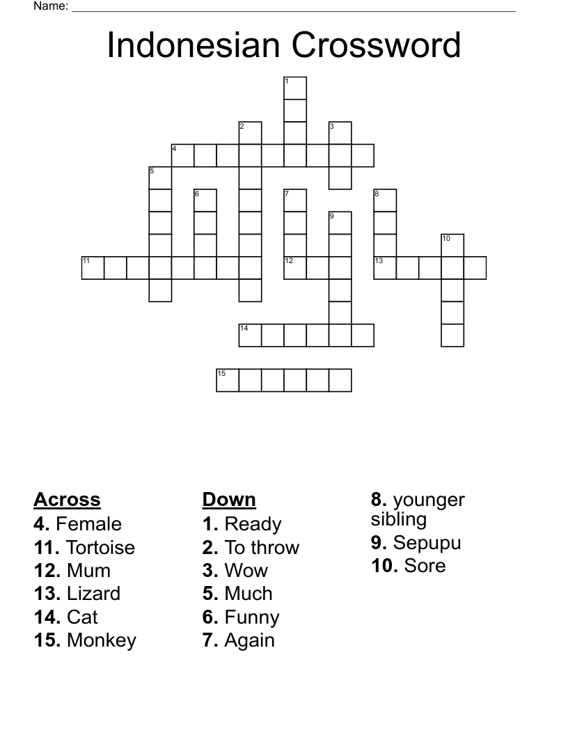 Indonesian Crossword