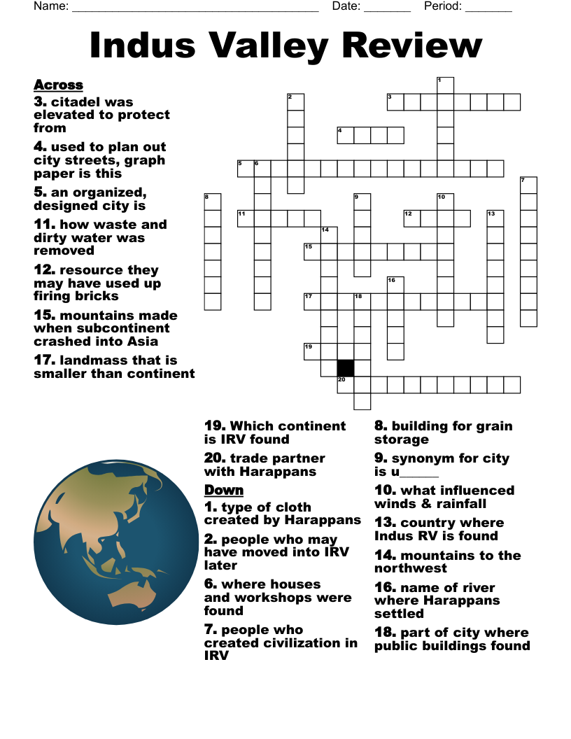Indus Valley Review Crossword