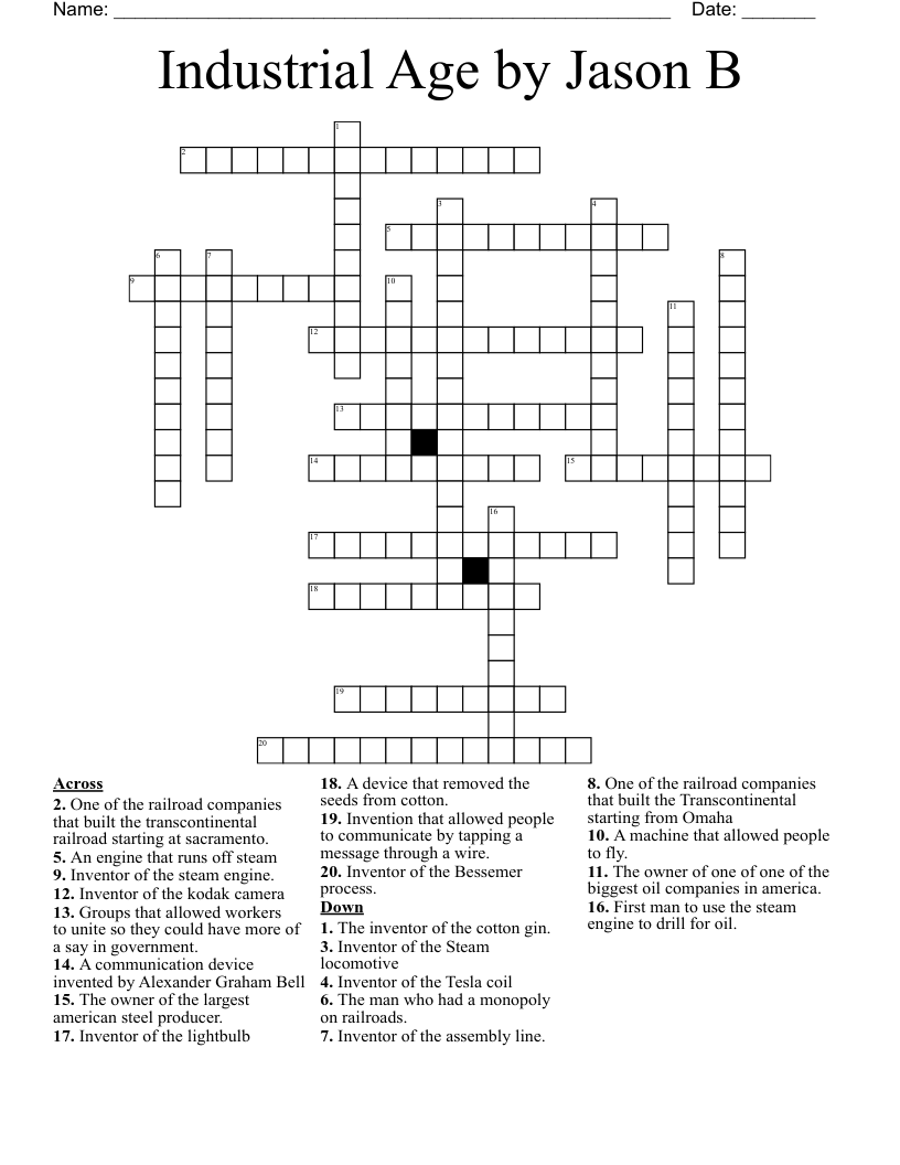 Industrial Age by Jason B Crossword