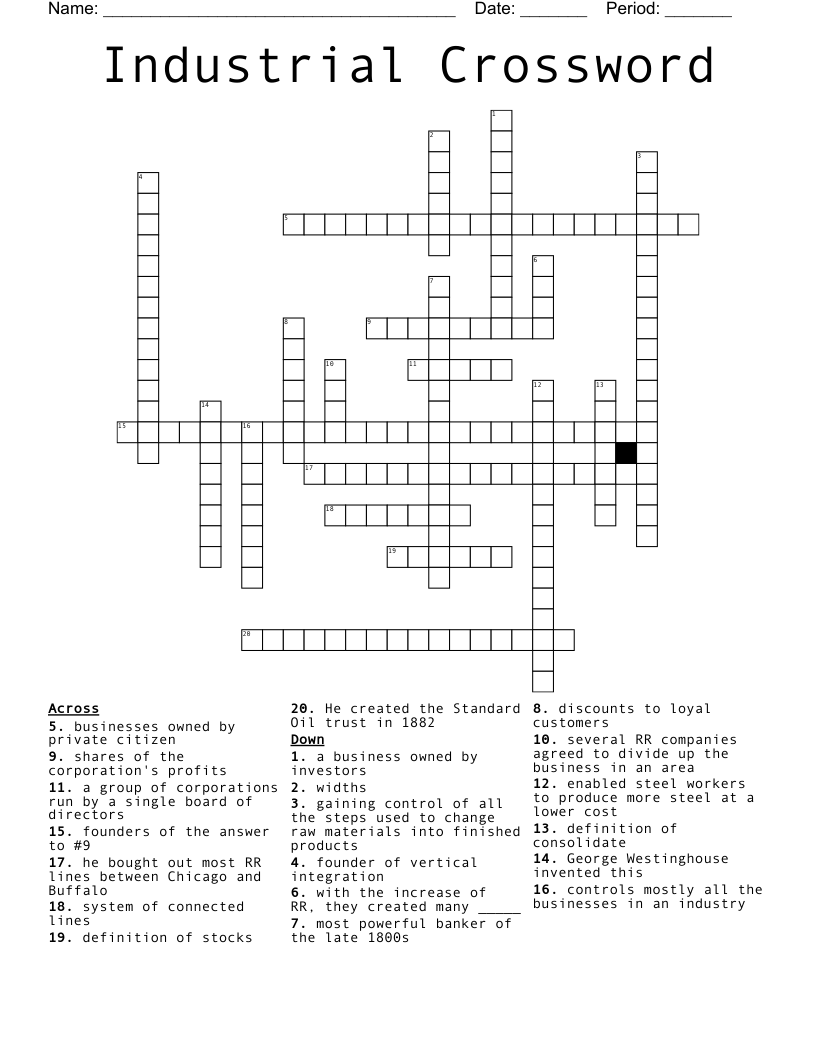 Industrial Crossword