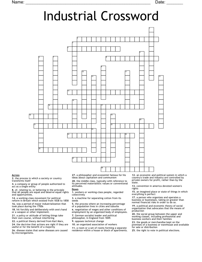 Industrial Crossword
