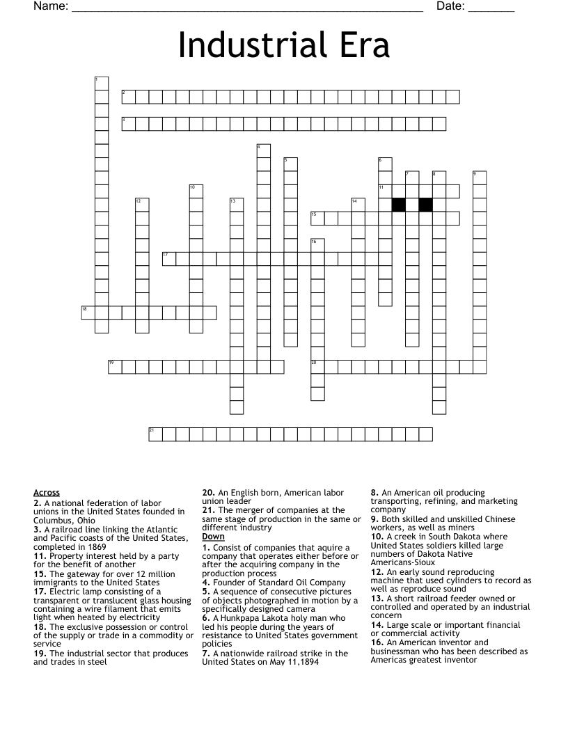 Industrial Era  Crossword