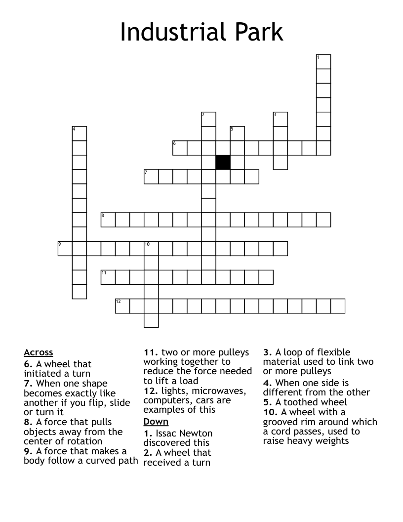 Industrial Park Crossword