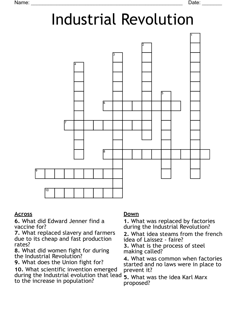 Industrial Revolution Crossword