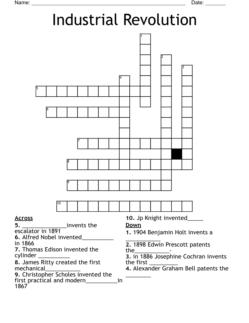Industrial Revolution Crossword
