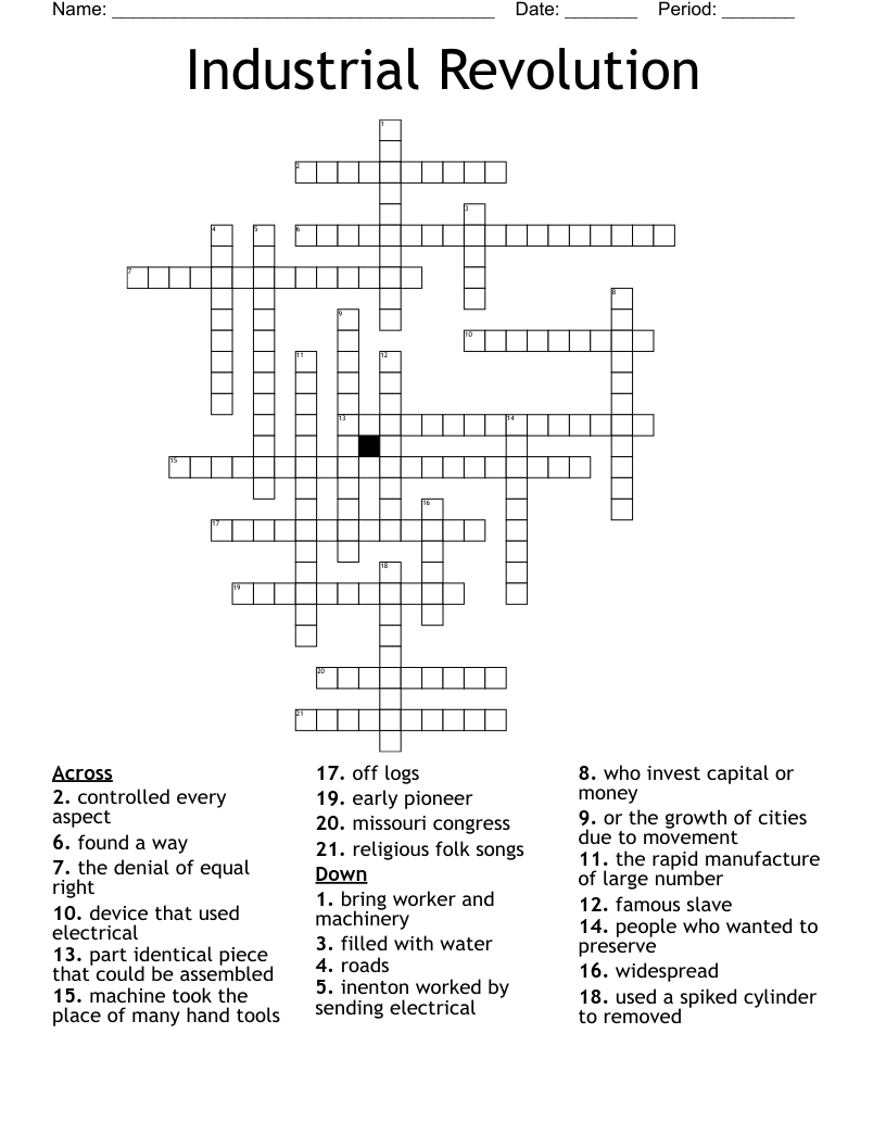 Industrial Revolution Crossword