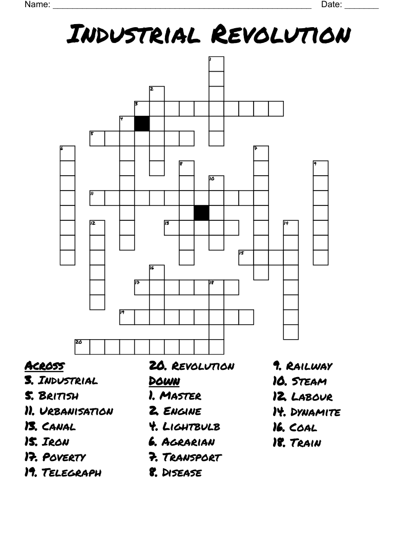 Industrial Revolution Crossword